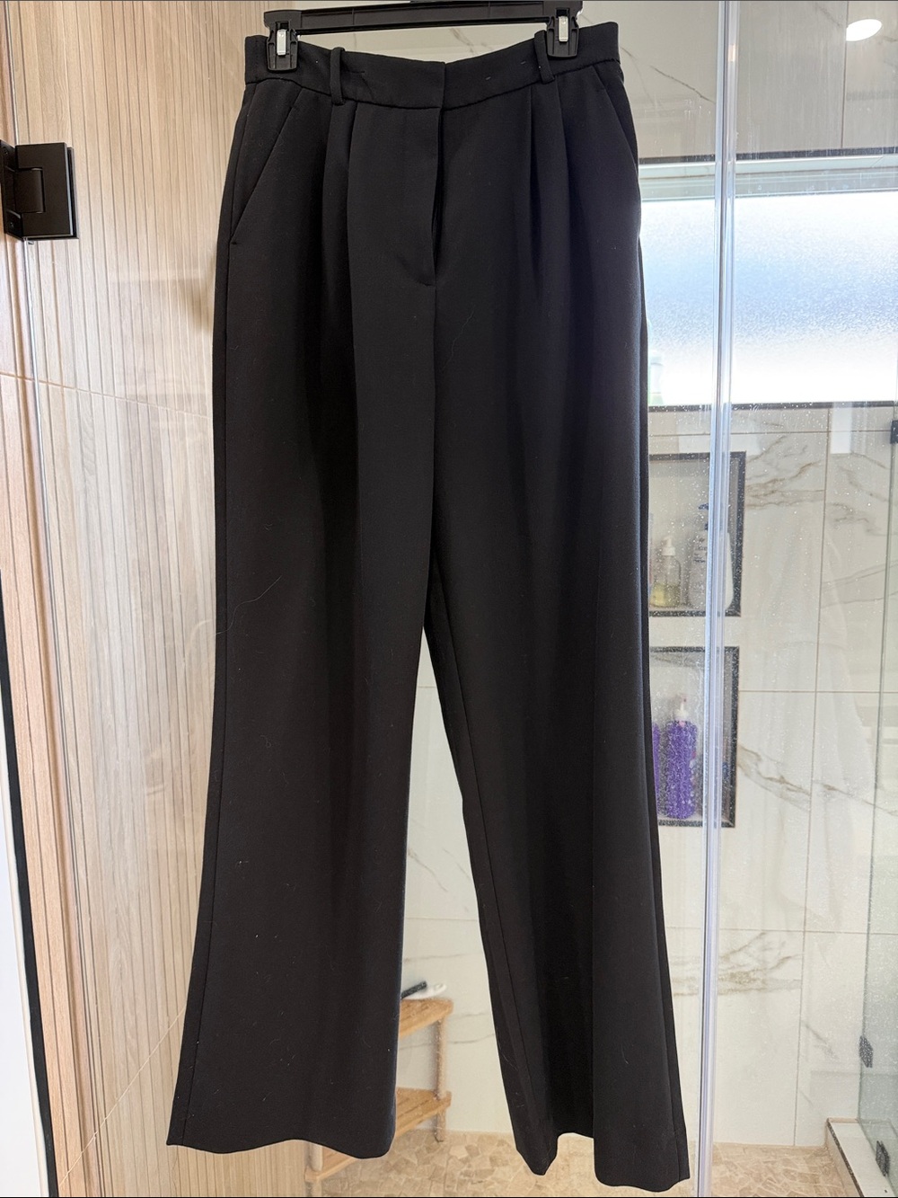 Abercrombie & Fitch Black Wide-Leg Trousers